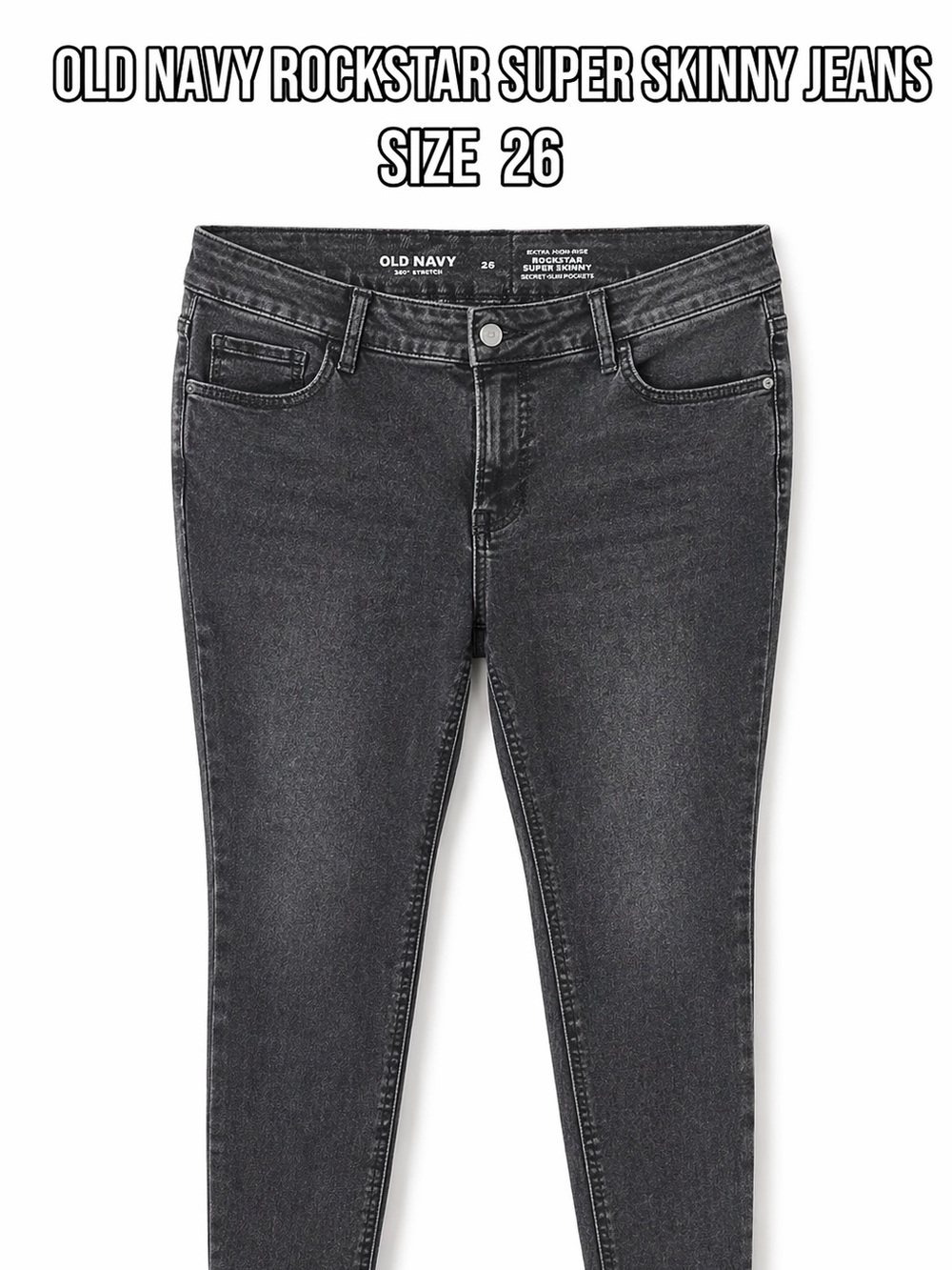 Old Navy Women's Washed Charcoal Skinny Jeans 26w
